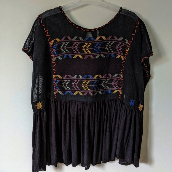 FREE PEOPLE Black Pleated Mini Dress - Picture 2 of 8